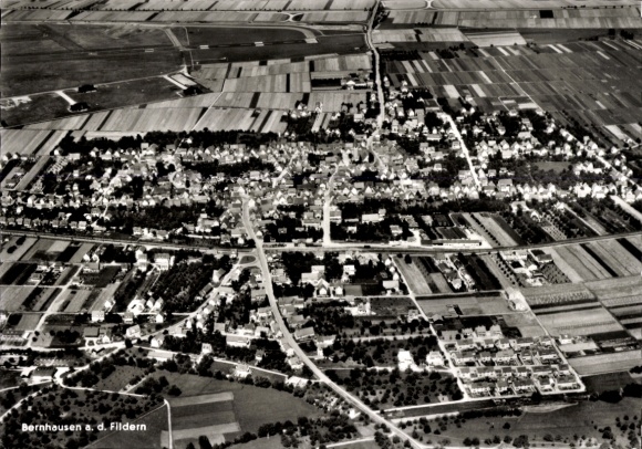 Postcard Bernhausen Filderstadt Baden Württemberg, aerial photograph