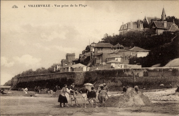 Postcard Villerville Calvados, beach