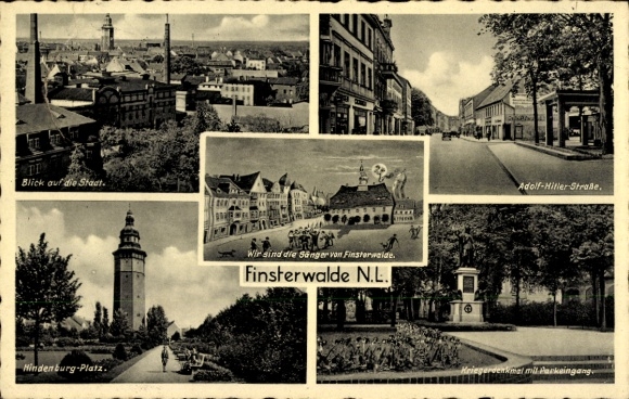 Ak Finsterwalde in der Niederlausitz, Stadtansichten, Hindenburg-Platz, Adolf-Hitler-Straße, Säng