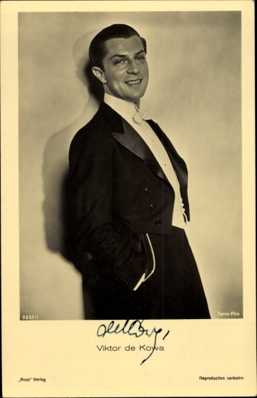 Postcard Actor Viktor de Kowa, Portrait, Ross, Autograph