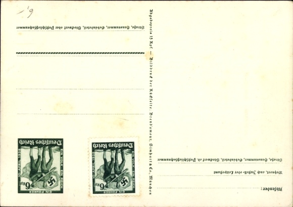 Postal stationery Postcard Klein, One People, One Reich, One Führer, Anschluss of Austria 1938, Greater Germany