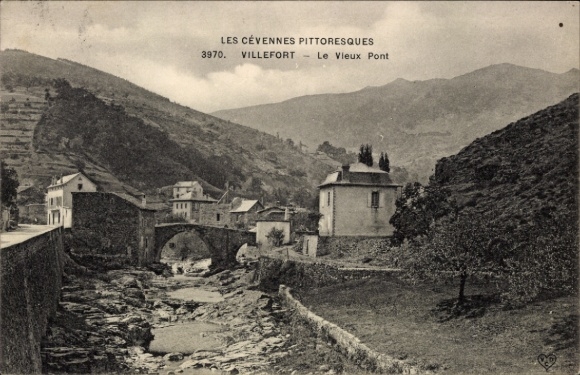 KP Villefort Lozère, malownicze Les Cévennes, Le Vieux Pont, krajobraz
