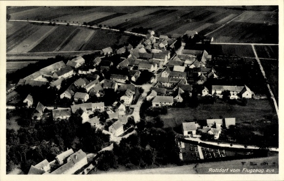 Postcard Rottdorf Blankenhain in Thuringia, aerial photograph