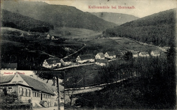 Postcard Bad Herrenalb in the Black Forest, Kullenmühle, Gasthof Hirsch