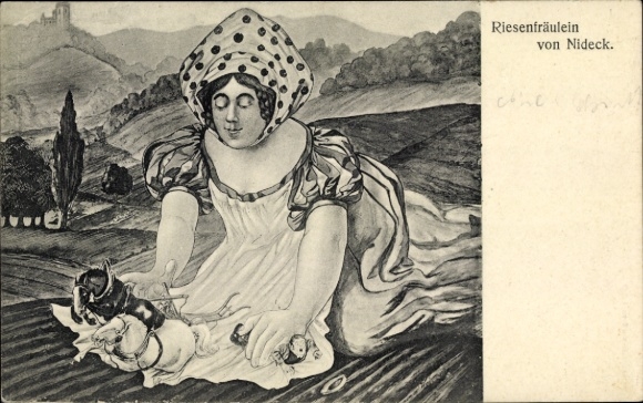 Postcard Giant Lady of Nideck, Legend, Grimm