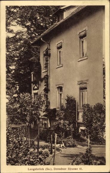 Postcard Dresden Nord Langebrück, residential building at Dresdner Strasse 41