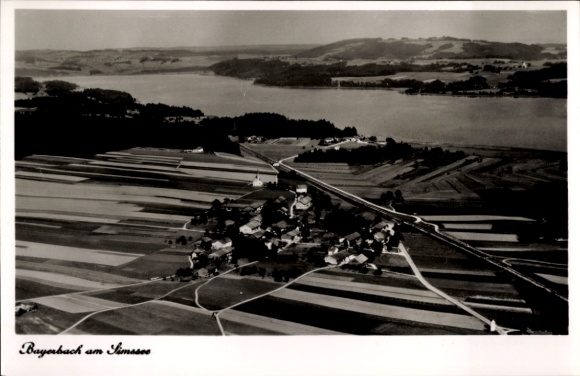Postcard Bayerbach am Simsee Baierbach Stephanskirchen Upper Bavaria, aerial photograph