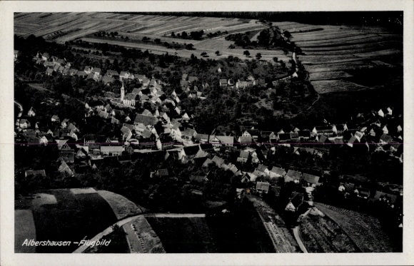 Postcard Albershausen in Württemberg, aerial photograph