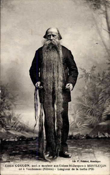 PC Louis Coulon, mouleur a Montlucon, man with a long beard