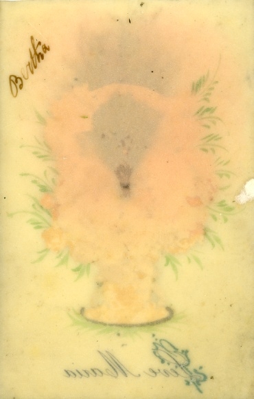 Celluloid Postcard Flower Basket, Roses, Real Plants
