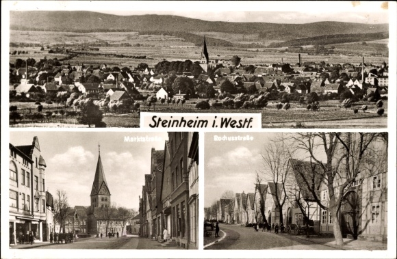 Ak Steinheim in Westfalen, Panorama, Markstraße, Rochusstraße