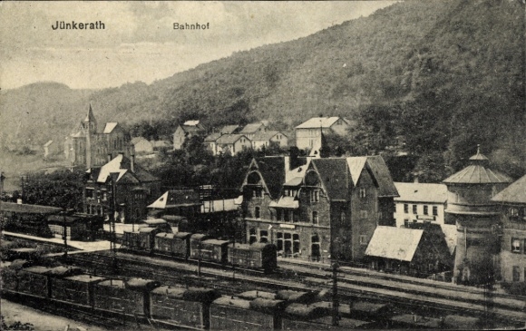 Postcard Jünkerath in the Eifel, train station