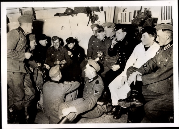 Photo Wehrmacht soldiers are taken to Denmark and Norway on transport ships, April 1940