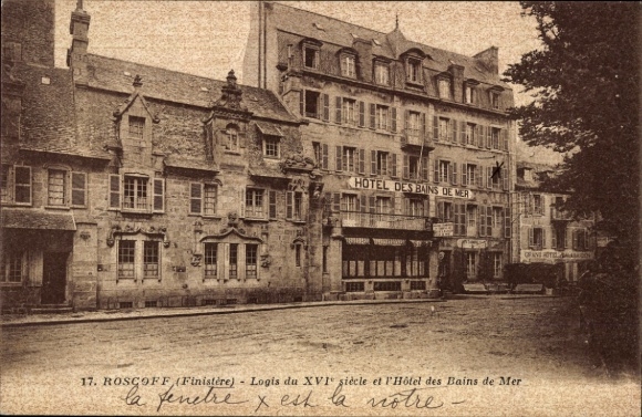 PC Roscoff Finistère, Hotel des Bains de Mer, Logis du XVI siècle, front view
