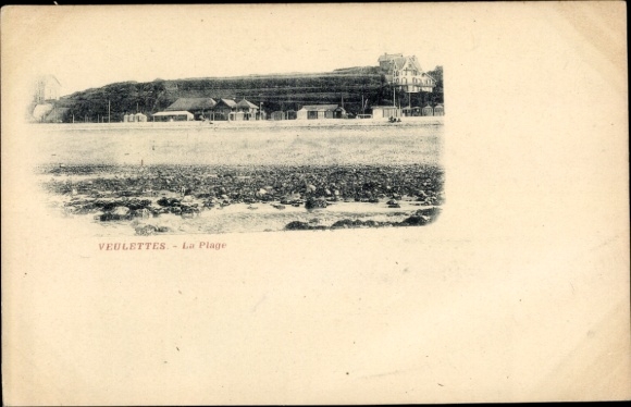 Postcard Veulettes sur Mer Seine Maritime, beach