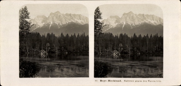 Stereo photo Grainau in Upper Bavaria, Badersee, Bavarian highlands