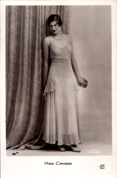 Photo Postcard Miss Canada, portrait in dress