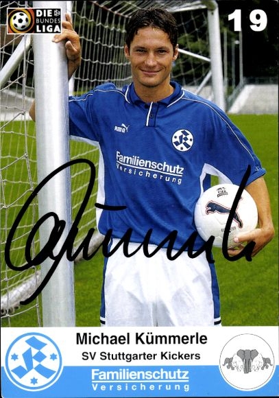 Autograph card footballer Michael Kümmerle, Stuttgarter Kickers, autograph