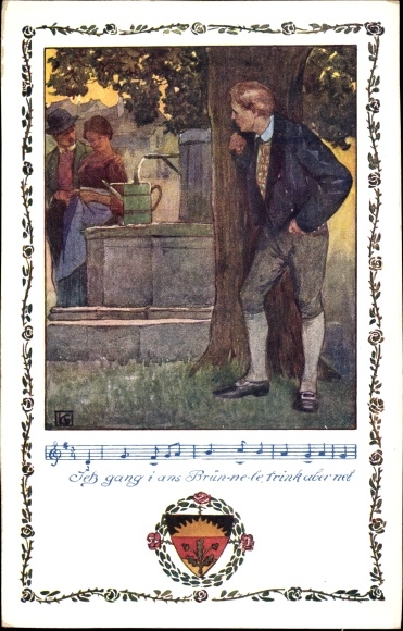 Song Postcard Now I&#39;m going to Brünnele, but don&#39;t drink, German School Association 368
