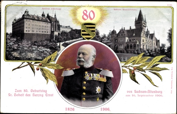 Ak Altenburg in Thüringen, Ernst Herzog von Sachsen Altenburg, Schlösser, Denkmäler