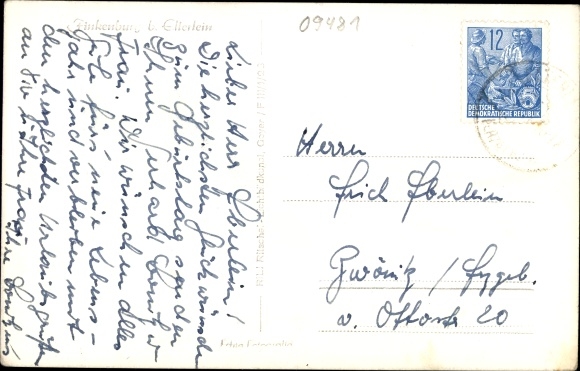Postcard Elterlein in the Ore Mountains, Finkenburg, forest