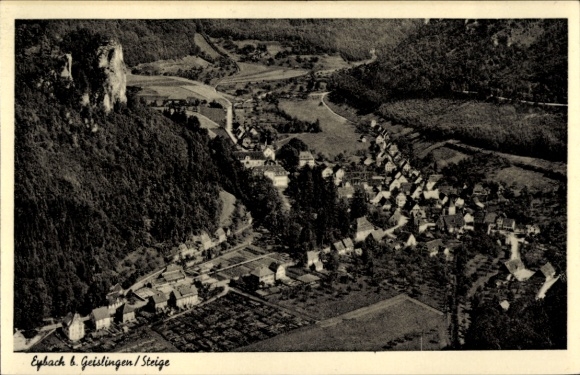 Postcard Eybach Geislingen an der Steige, aerial photograph