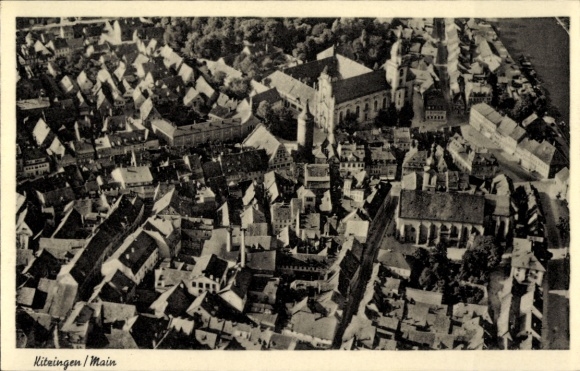Postcard Kitzingen in Mainfranken Bavaria, aerial photograph