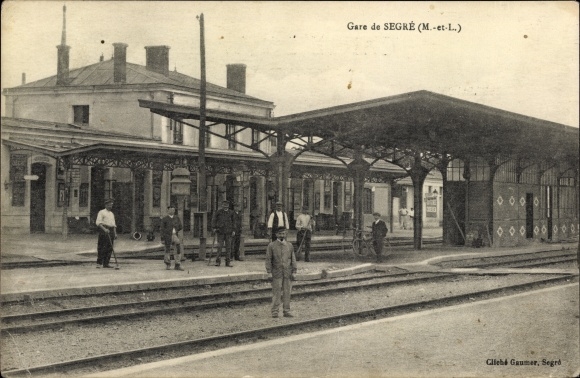 Ak Segré Maine et Loire, La Gare