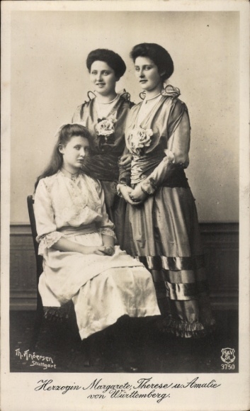 Postcard Duchess Margarete, Therese and Amalie of Württemberg