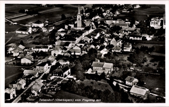 Postcard Teisendorf in Upper Bavaria, aerial photograph