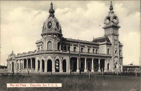 Ak Mar del Plata Argentinië, Estacion Sur FCS