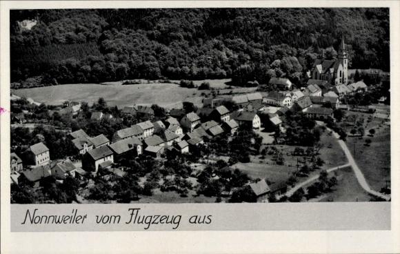 Postcard Nonnweiler Saarland, aerial photograph