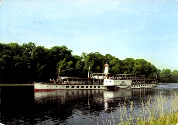Postcard White Fleet Dresden, Passenger Steamer Leipzig