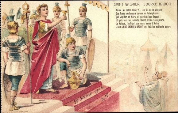 Ak Saint Galmier Loire, Source Badoit, Reklame, Gloire a noble Cesar