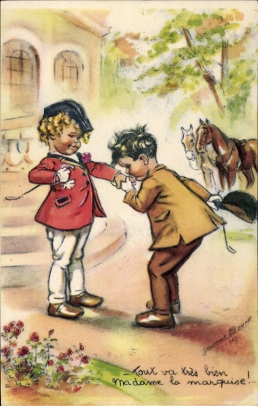 Artist Postcard Bouret, Germaine, Everything is fine, Madame la marquise