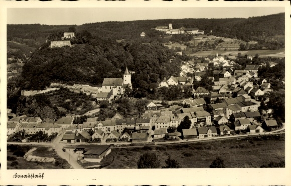 Postcard Donaustauf in the Upper Palatinate, aerial photograph