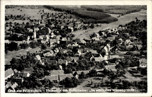 Postcard Feldrennach Straubenhardt in the Black Forest, aerial photograph