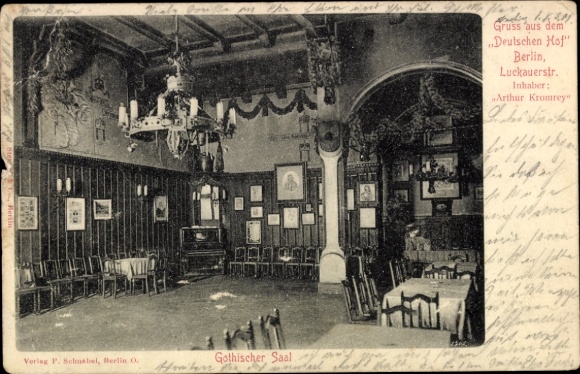 Ak Berlin, Deutscher Hof, Luckauerstraße, Gothischer Saal
