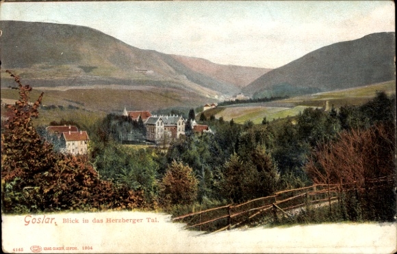 Ak Goslar am Harz, Blick ins Herzberger Tal