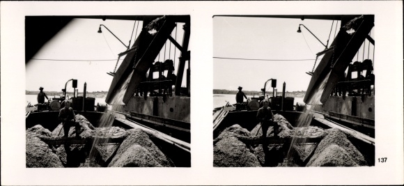 Stereo image photo &quot;The NS model companies 1937-38&quot; No. 447 III/137, Hanseatische Kieswerke Güster