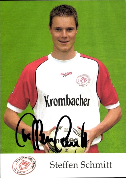 Autograph card footballer Steffen Schmitt, Sportfreunde Siegen, autograph