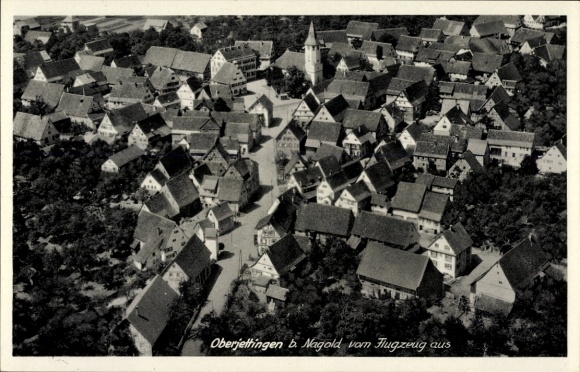 Postcard Oberjettingen Jettingen Baden Württemberg, aerial photograph