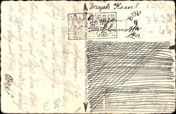 Postcard Rüsselsheim am Main Hesse, Frankfurter Strasse