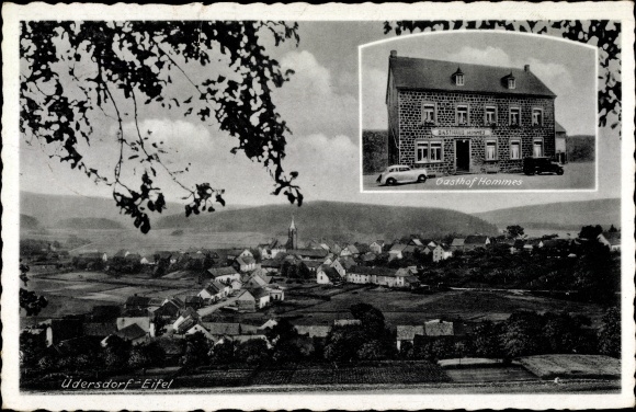 Postcard Üdersdorf Eifel, Gasthof Men, Panorama