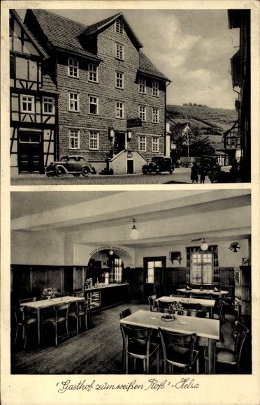 Postcard Helsa in Hesse, Gasthof zum Weißen Roß, interior view