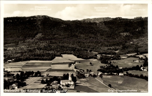 Ak Steinbühl Bad Kötzting im Bayerischen Wald, Fliegeraufnahme