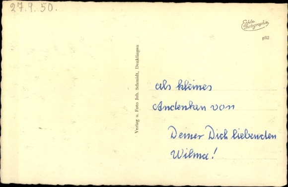 Postcard Denklingen Reichshof in Oberbergisches Land, convalescent home seen from a viewing bench