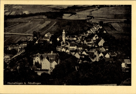 Postcard Hochaltingen Fremdingen in Swabia, aerial photograph