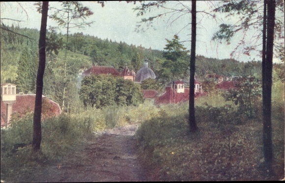 Postcard Tobelbad Steiermark, partial view with parish church
