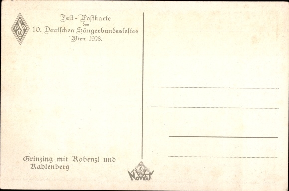 Artist PC Vienna 19 Döbling Grinzing, 10. German singers&#39; federal festival 1928, Robenzl, Rablenberg